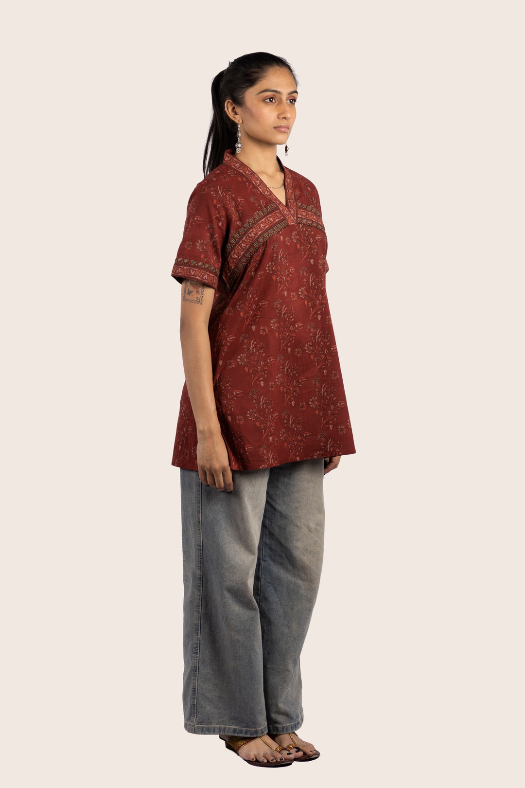 Arc Floral Short Kurti