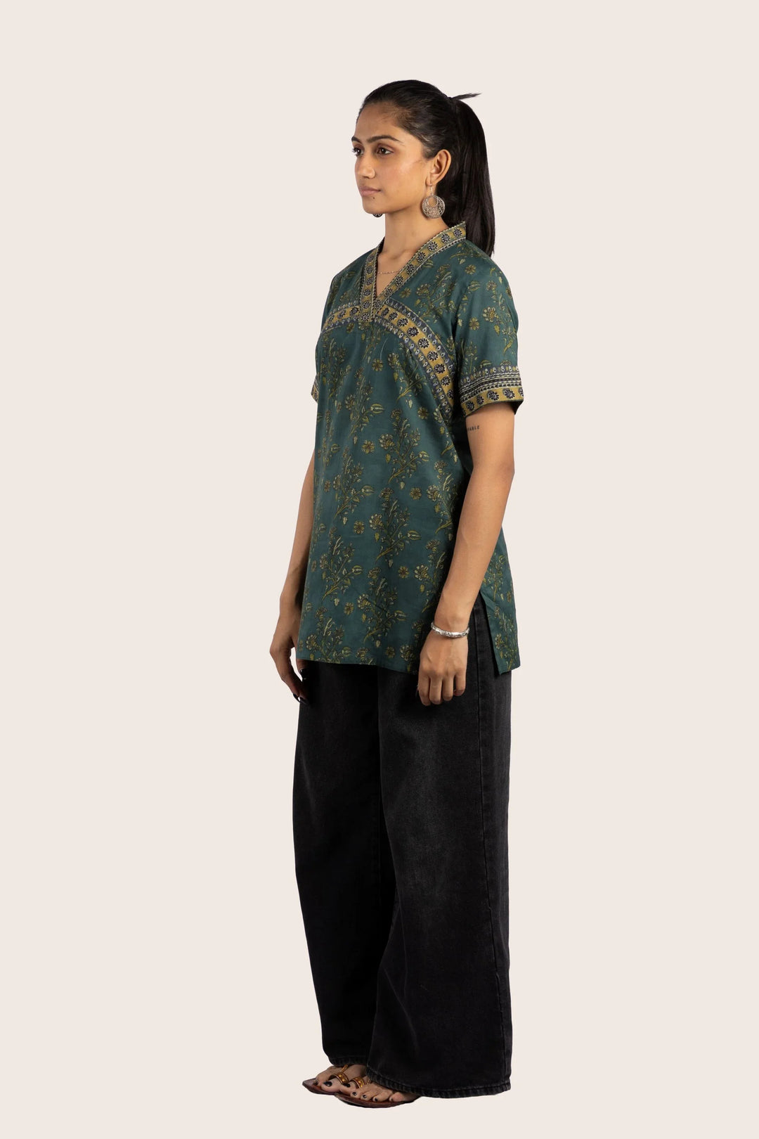 Arc Floral Short Kurti