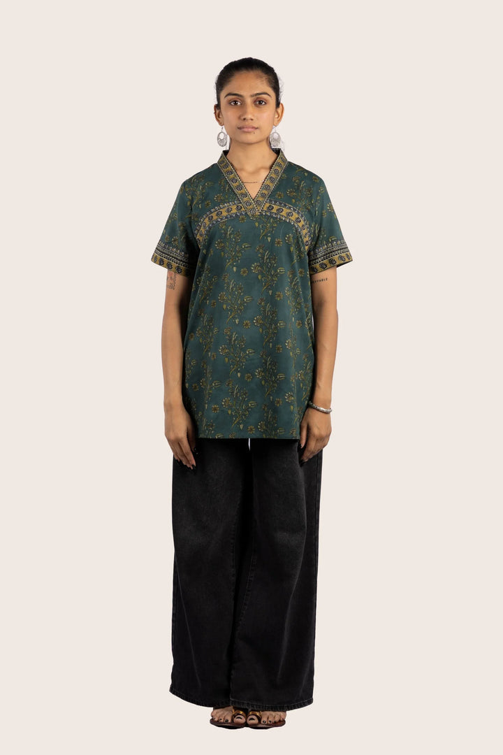 Arc Floral Short Kurti