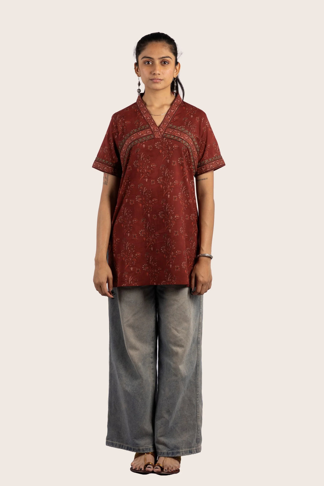 Arc Floral Short Kurti