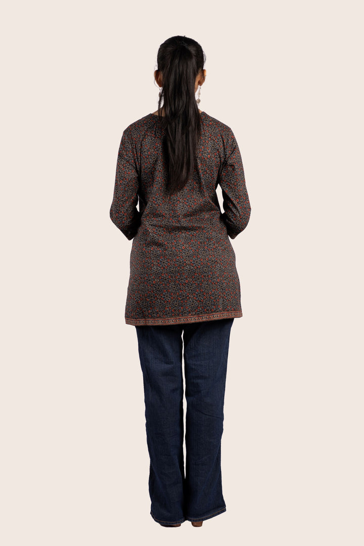 Flair Rust Short Kurti Back View