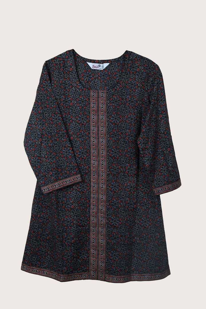 Flair Rust Short Kurti Flat Lay Full
