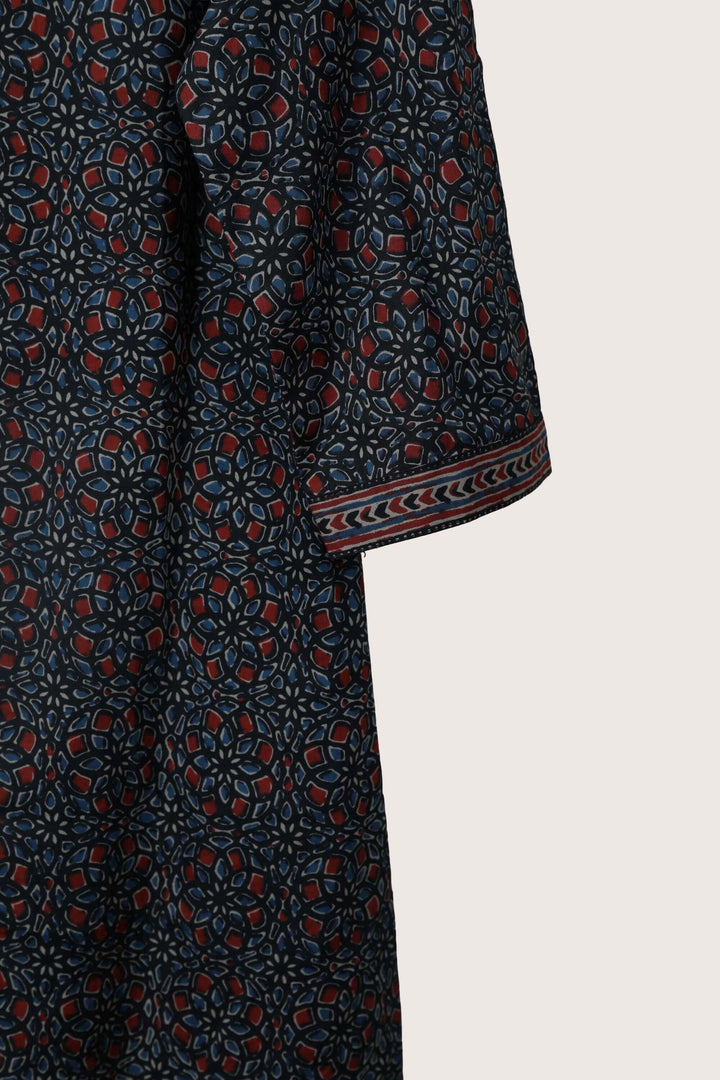 Flair Rust Short Kurti Flat Lay Sleeve Detail
