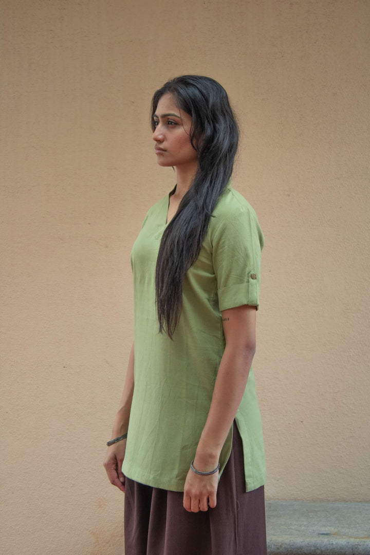 The Essentials Green Short Kurti Side view