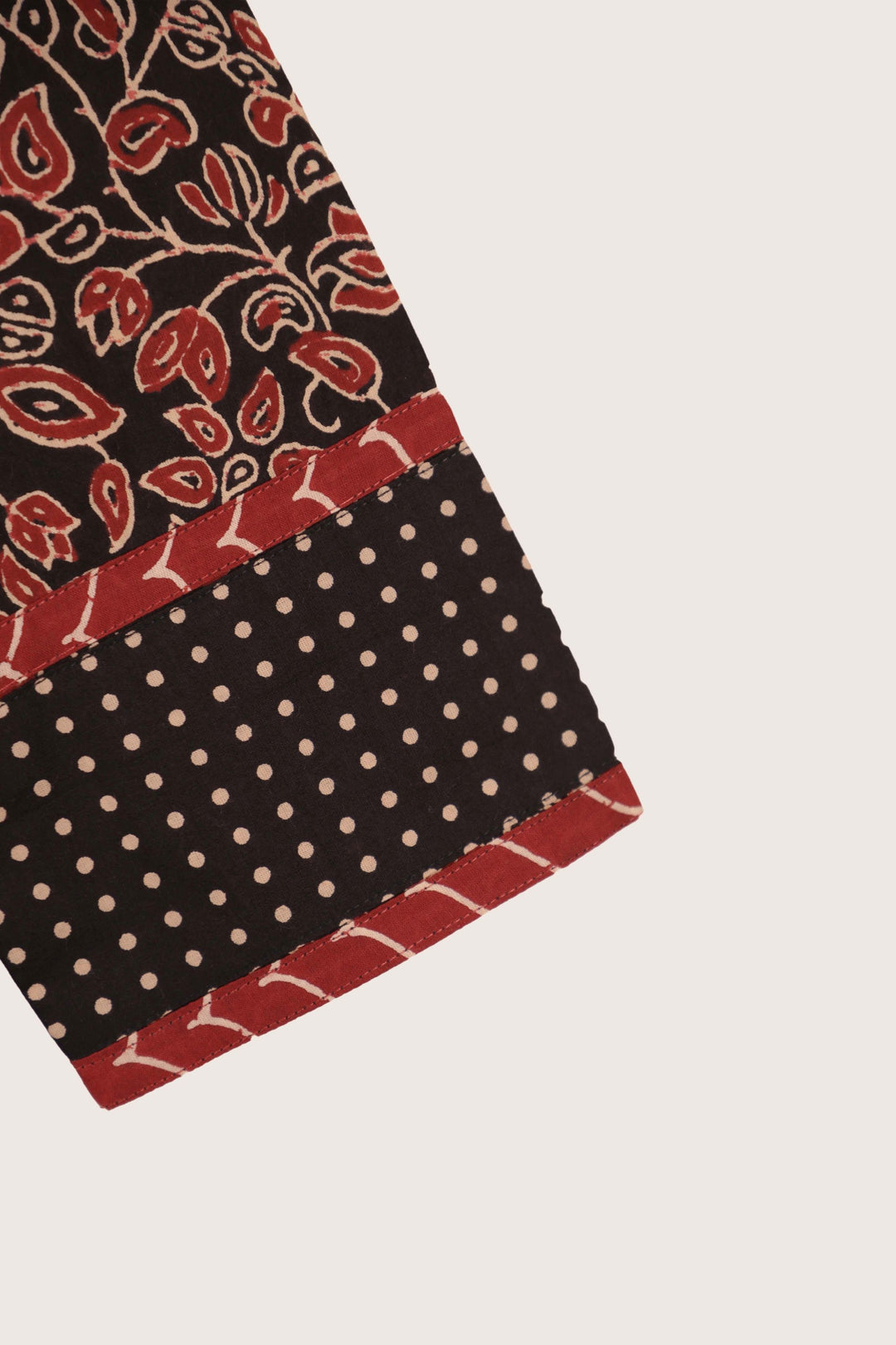 Vine black short kurti flat lay sleeve detail