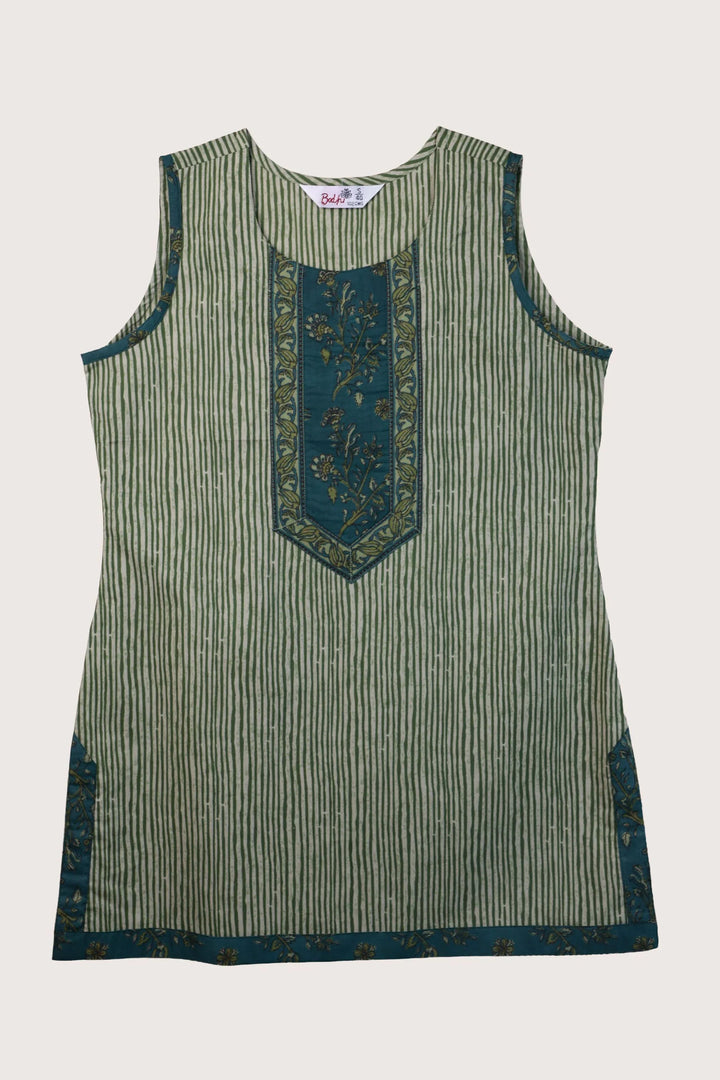 Earth Sleeveless Short  Kurti