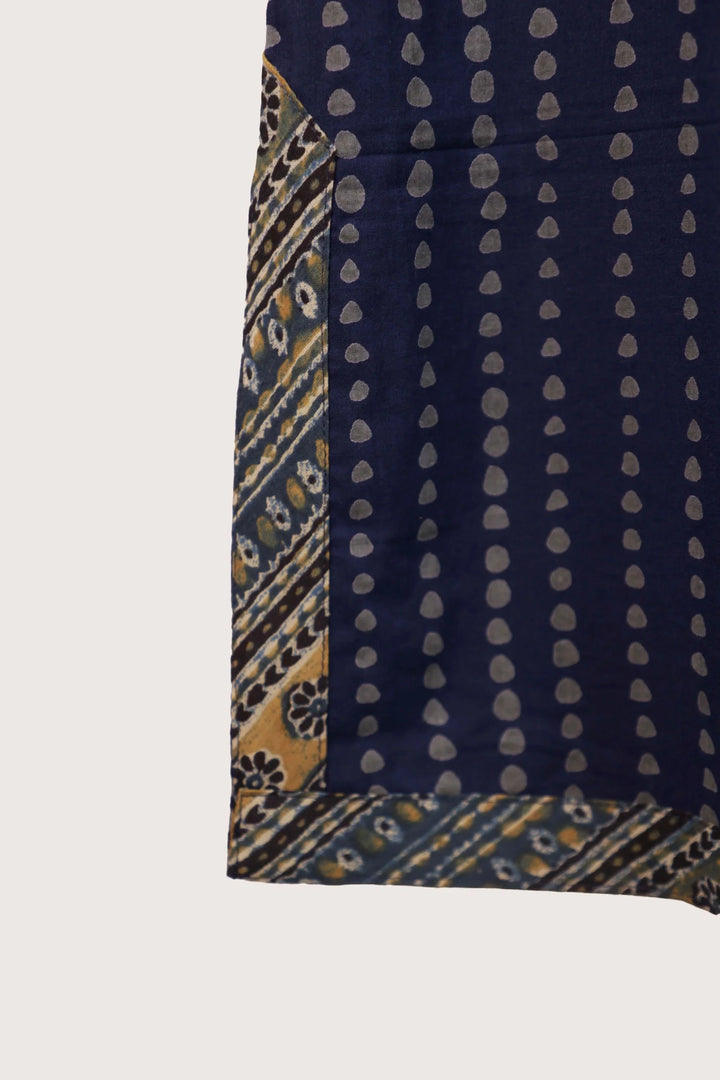 Indigo Polka Sleeveless Short Kurti
