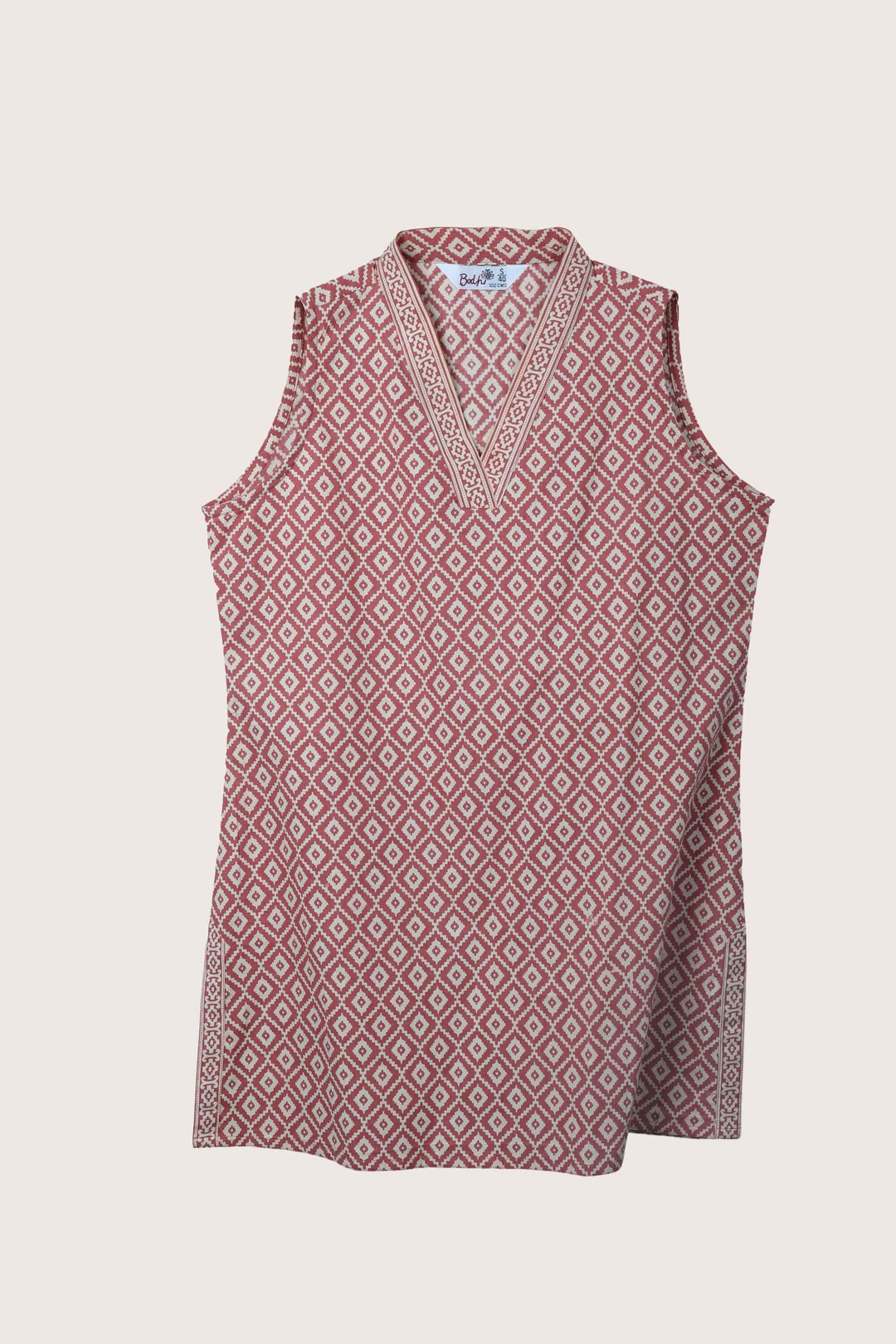 Stencil Sleeveless Kurti