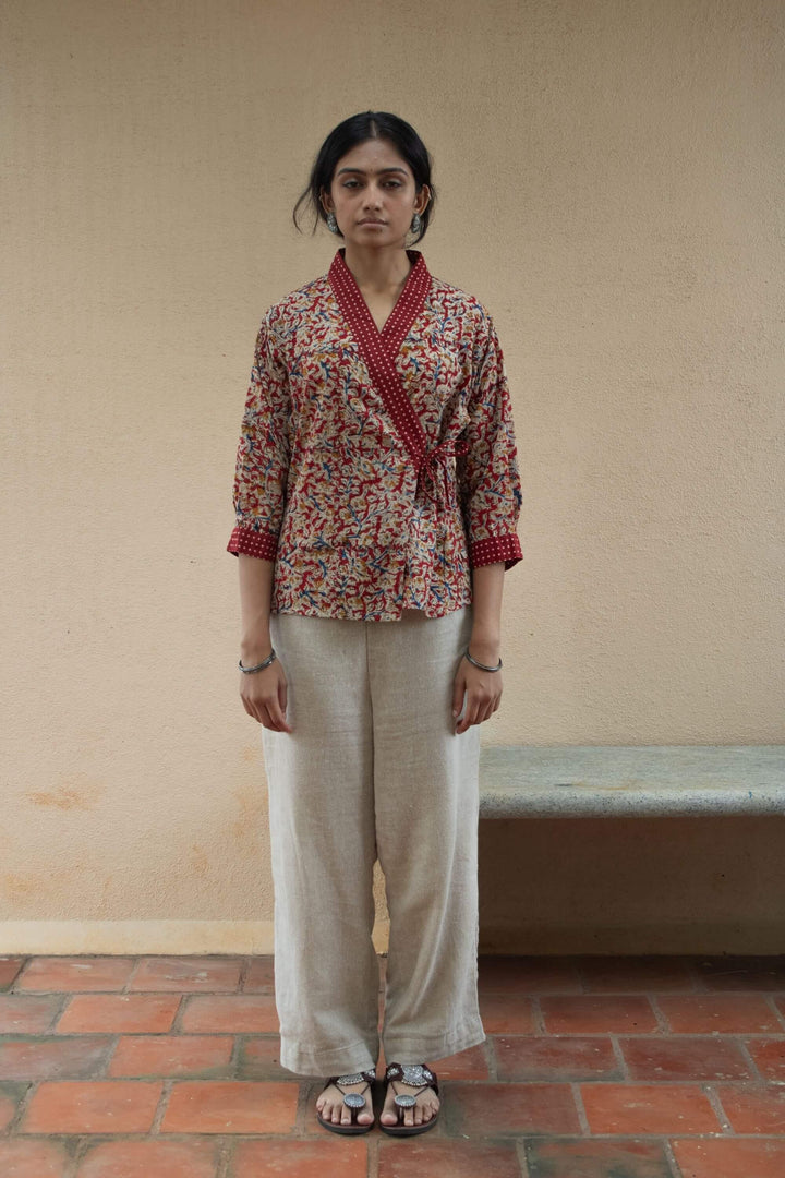 Zen Kalamkari Wrap Top