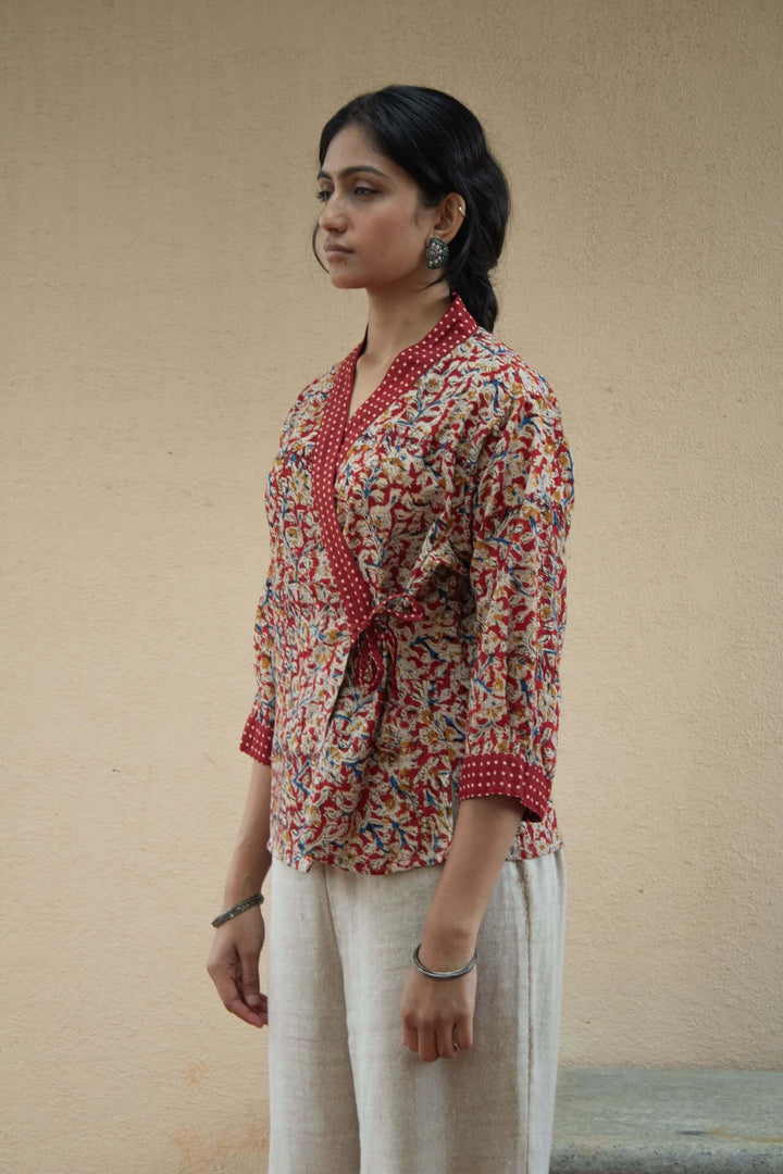 Zen Kalamkari Wrap Top