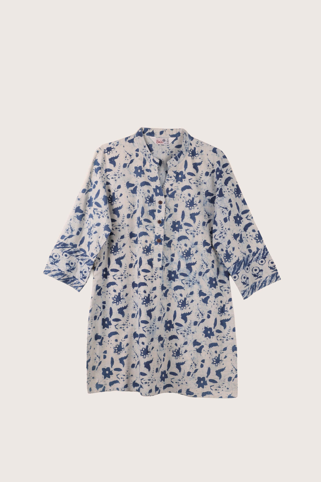 Pause blue short kurti flat lay