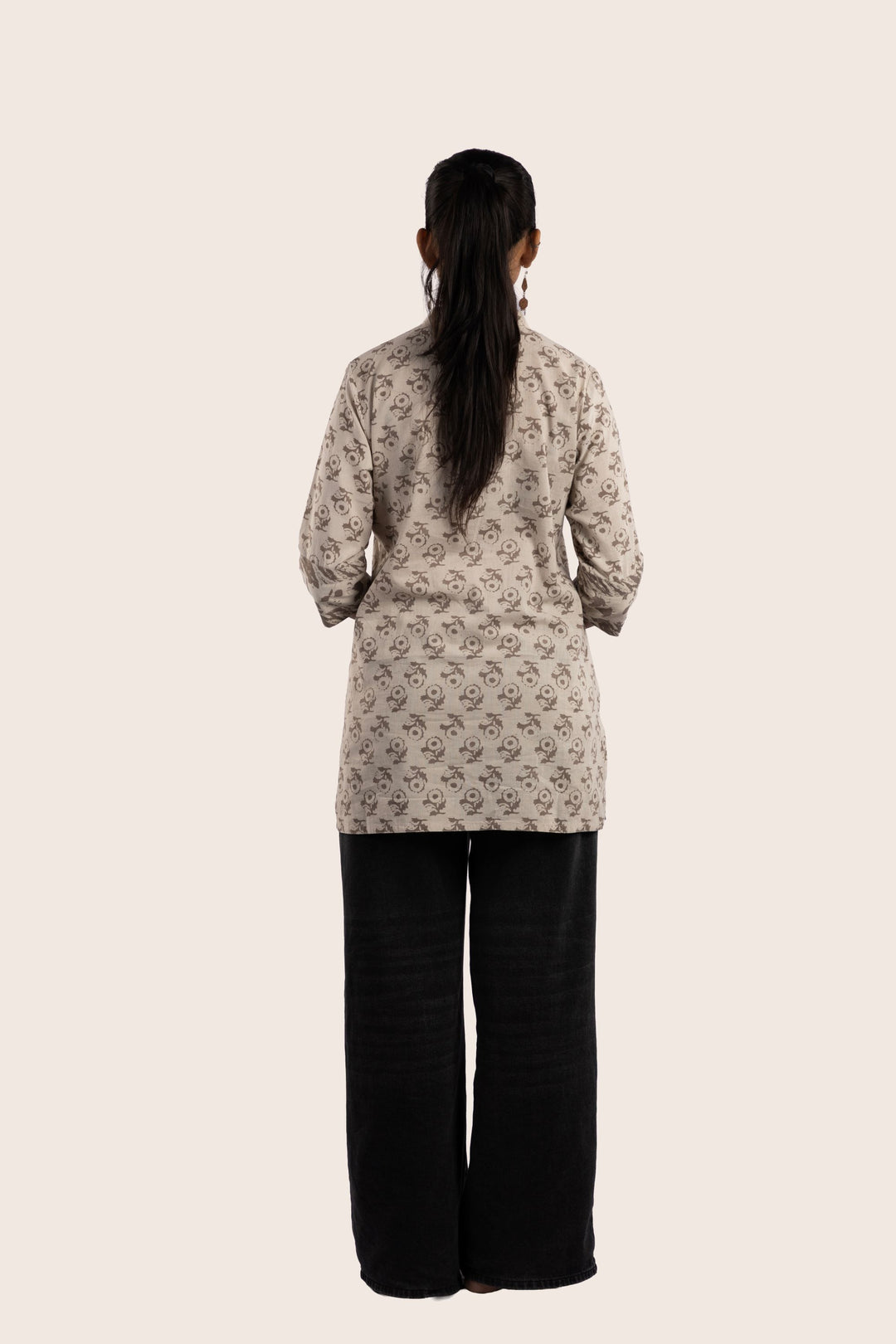 Pause brown short kurti back view