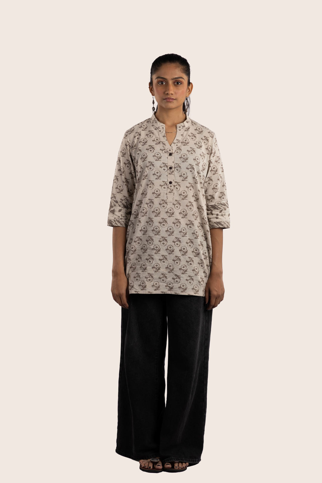 Pause brown short kurti front view