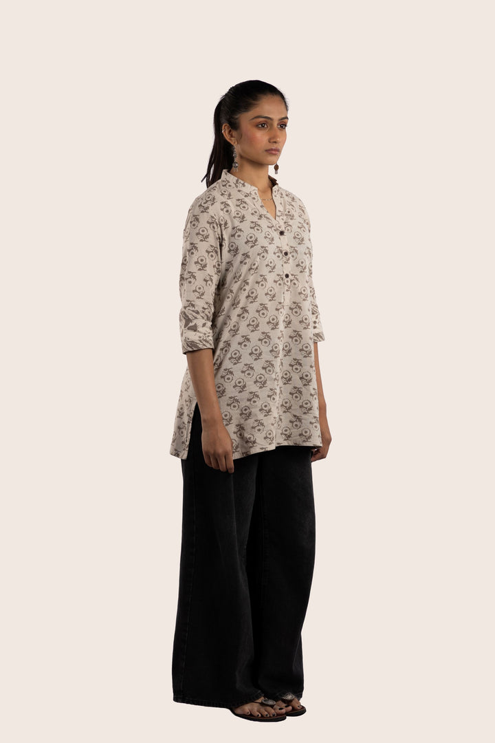 Pause brown short kurti right side view