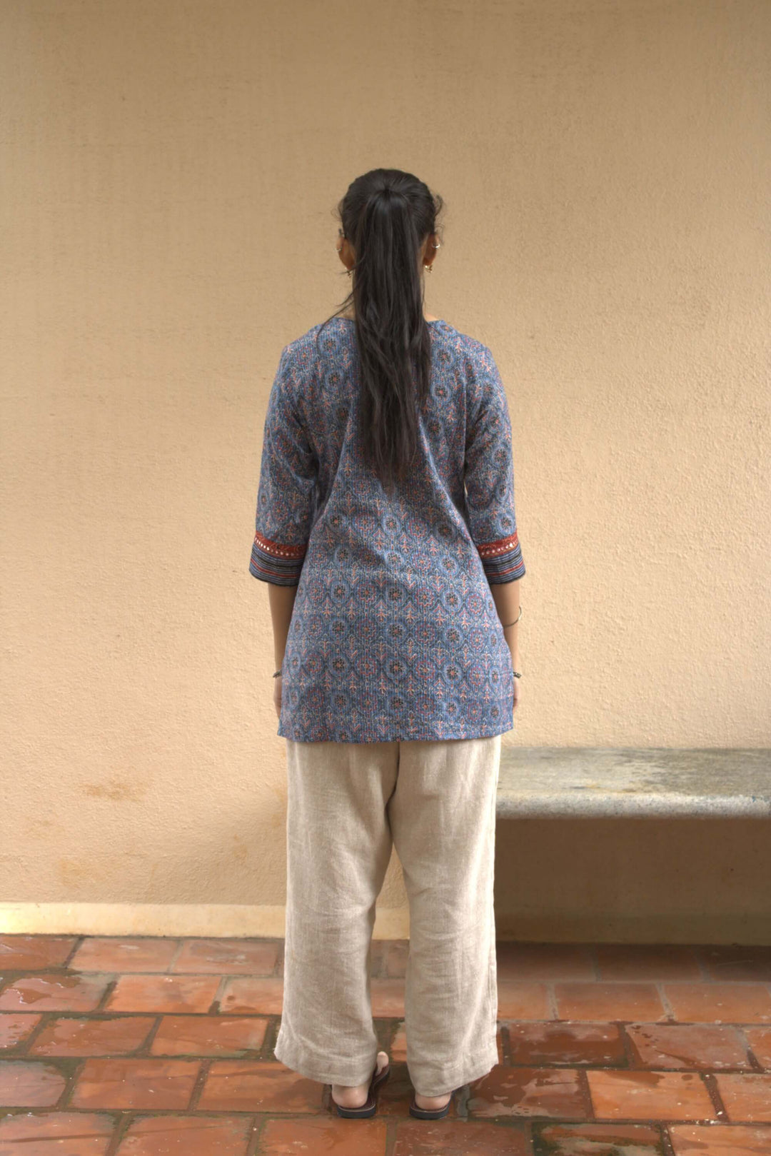Mosaic short kurti back view