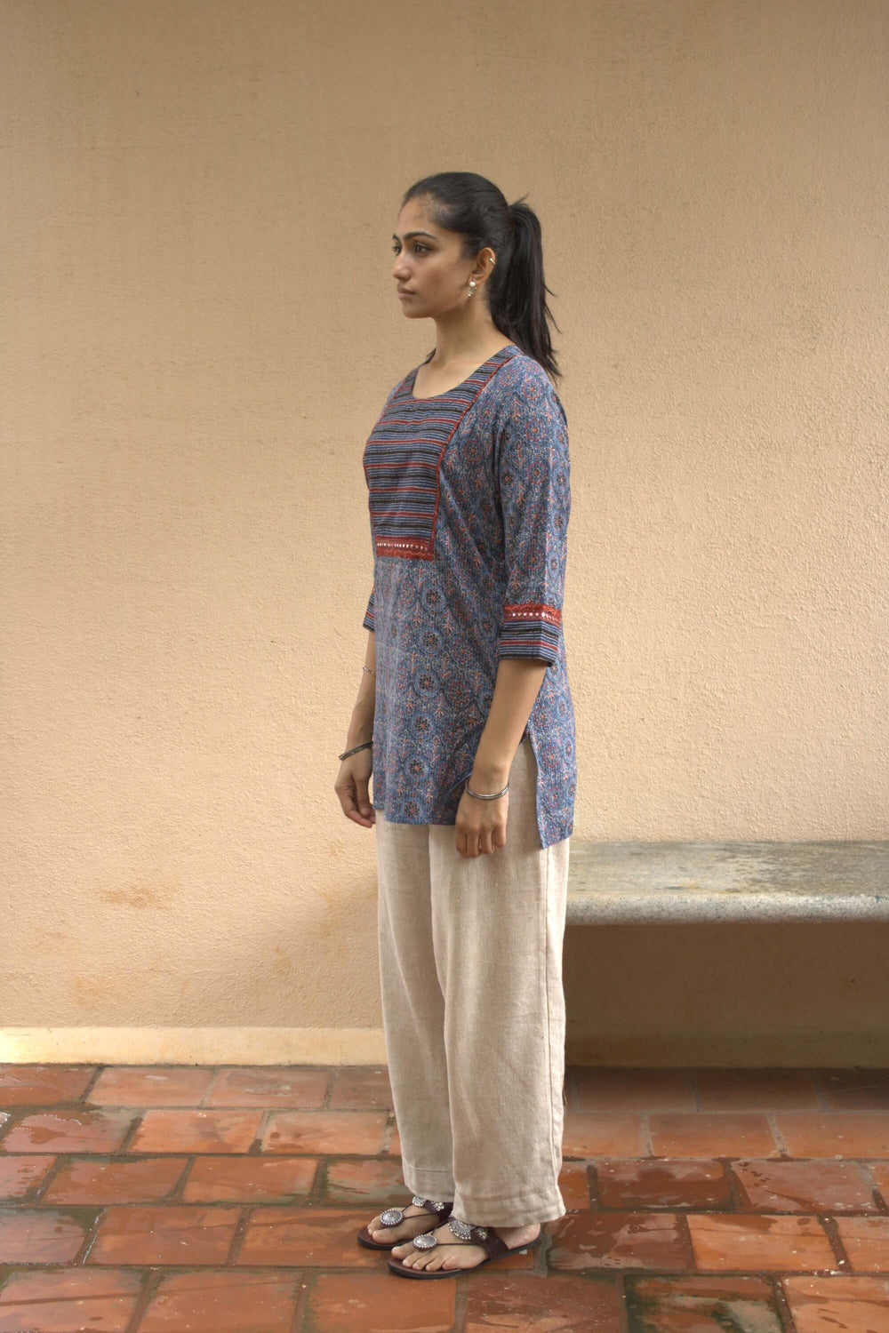 Mosaic short kurti side view