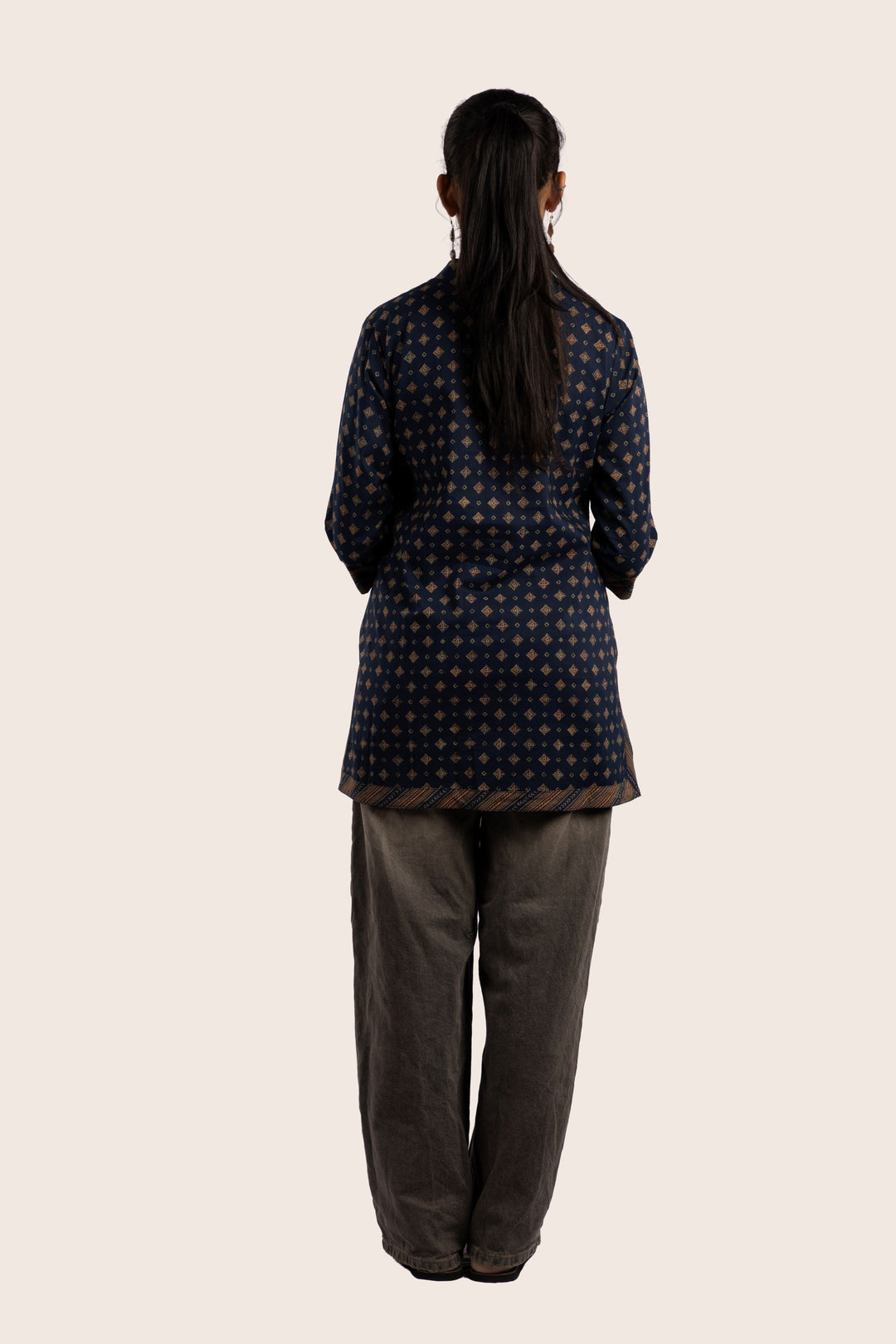 Verse indigo short kurti back view
