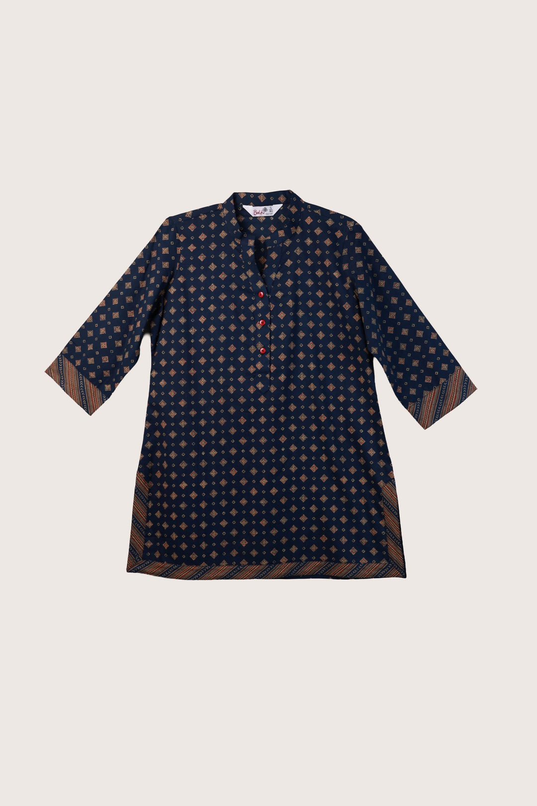 Verse indigo short kurti flat lay
