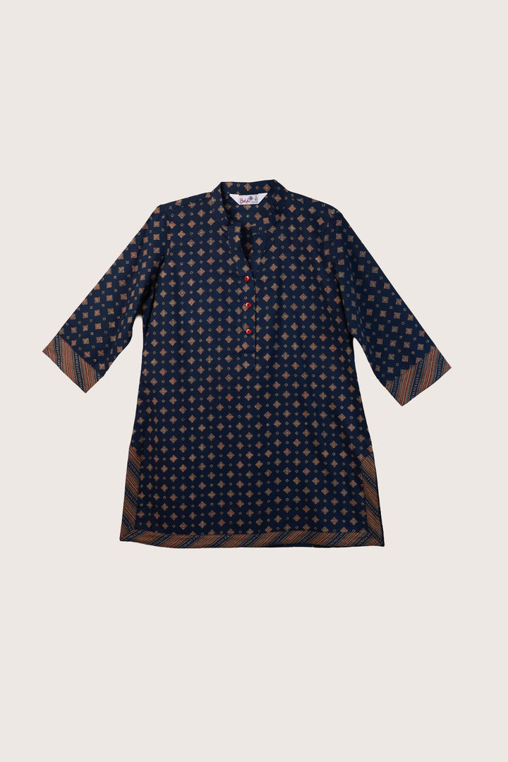 Verse indigo short kurti flat lay